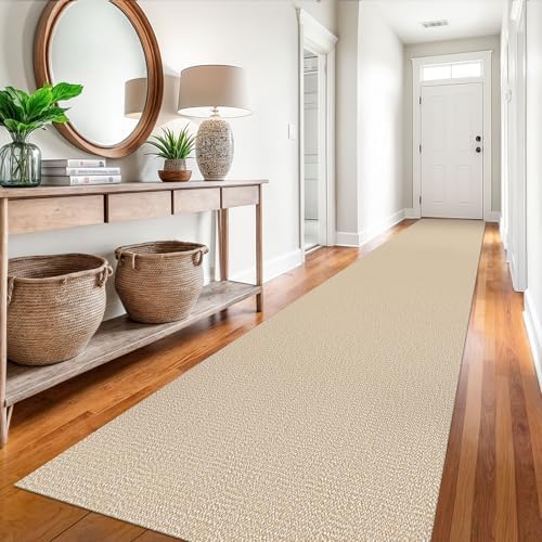 EARTHALL Washable Runner Rug, Non Slip, 3x16 Ft, Golden Beige/White - Image 5
