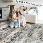 pmtsns Area Rugs 2x8 Runner Rug: Washable Hallway Rug Modern Abstract Neutral Soft Non-Slip Low-Pile Indoor Carpet for Kitchen Bedside Entrance Laundry (Black Grey Brown, 2'x8') - Image 5