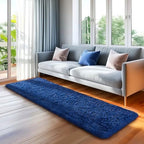 Ophanie Blue Runner Rug for Hallway, 2x6 Bedroom Bedside Living Room Rugs, Non Slip Fluffy Soft Shaggy Carpet for Kids Girls Boys Dorm Nursery Home Decor Aesthetic - Image 2