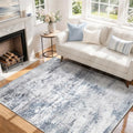 5x7 Area Rugs for Living Room Washable Bedroom Dining Room Blue Grey by Aelenmu