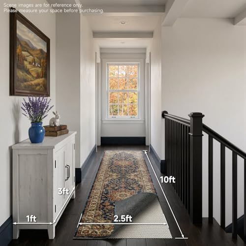 Veken Runner Rug Pad Gripper for Hardwood Floors, Non Slip Rug Pads for Area Rugs, Thick Rug Grippers for Tile Floors, Under Carpet Anti Skid Mat, Keep Your Rugs Safe and in Place, 2.5x10 Ft - Image 6