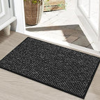 BEQHAUSE Dirt Trapper Door Mat 20" x 32", Non-Slip Washable Doormats, Black by BEQHAUSE