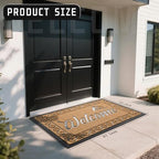 Yimobra Welcome Mat, Heavy Duty Sturdy Door Mats for Home Entrance Outdoor Indoor, Front Doormat for Outside Patio Floor Entry Porch Garage Office, Waterproof, Low Profile, 47X32 Inches, Yellow - Image 3