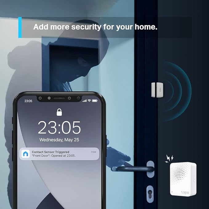 Tapo Door Sensor Mini, Requires Tapo Hub, Long Battery Life w/Sub-1G Low-Power Wireless Protocol, Contact Sensor, 15mm Wide Gap Allowed, Real-Time Notification, Smart Action (T110)