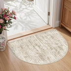 2x3 Half Circle Rug, Small Washable Entryway Rug,Brown by Restydon