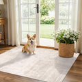 Washable 3x4 Kitchen Area Rugs: Abstract Stain-Resistant Sink Rug Non-Slip Durable Doormat Ultra Soft Bedroom Nursery Besides Carpets Indoor Water Resistant Bathroom Floor Mat(3x4,Beige/Cream) by HYHAOYUNLAI