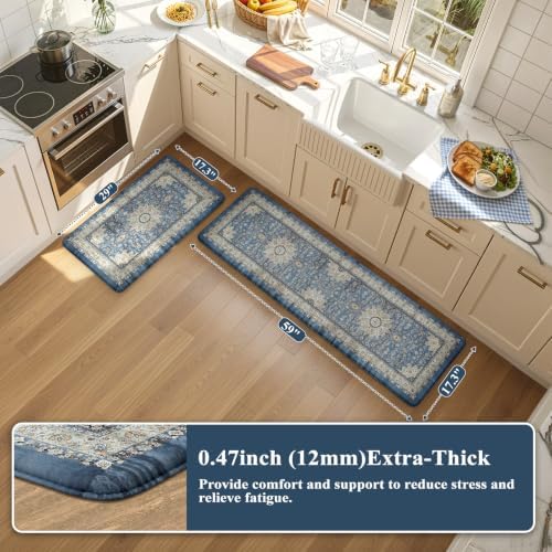 Collive Kitchen Mats Cushioned Anti Fatigue, Sink Rugs 17.3"x29"+17.3"x59" - Image 2