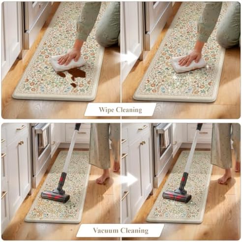 Collive Kitchen Mats for Floor Beige Kitchen Rugs Non Slip, 24''x71'' - Image 5