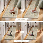 Collive Kitchen Mats Cushioned Anti Fatigue, Beige Floral Kitchen Floor Mat - Image 5