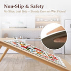 Arenarug Scalloped Kitchen Mats for Floor 2PC Cushioned Anti Fatigue Kitchen Mats Rugs Waterproof Non Slip Farmhouse Boho Floral Comfort Foam Standing Mat for Sink Laundry, White - Image 5