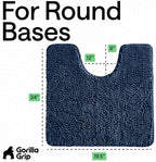 GORILLA GRIP Chenille Bath Rug Mat for Oval Toilet Base, 24x19 Navy - Image 2