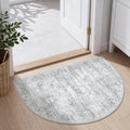 2x3 Half Circle Rug, Small Washable Entryway Rug,Grey by Restydon