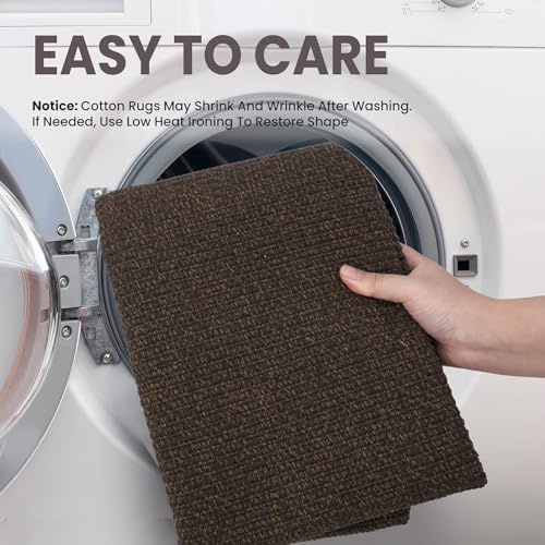 EARTHALL Washable Runner Rug, Non Slip Kitchen Rug, 2x7 Ft, Brown/Coffee - Image 3
