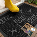 GORILLA GRIP WeatherMAX Door Mat, Indoor Outdoor Use, 29x17, Black Paw by GorillaGrip