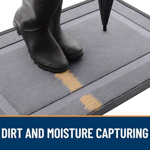 OLANLY Front Door Mat Outside 33x21, All-Season Heavy-Duty Rubber Doormat - Image 4