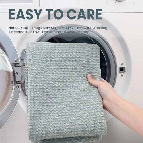 EARTHALL Washable Runner Rug, Non Slip Hall Runner, 2x6 Ft, Turquoise/Gray - Image 4