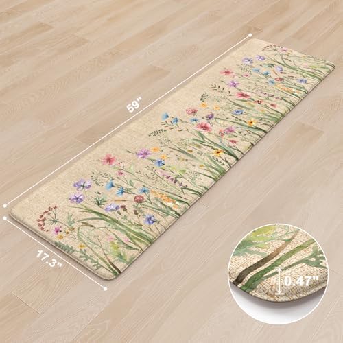 KIMODE Anti Fatigue Kitchen Mat, Cushioned Farmhouse Kitchen Runner Rug - Image 3