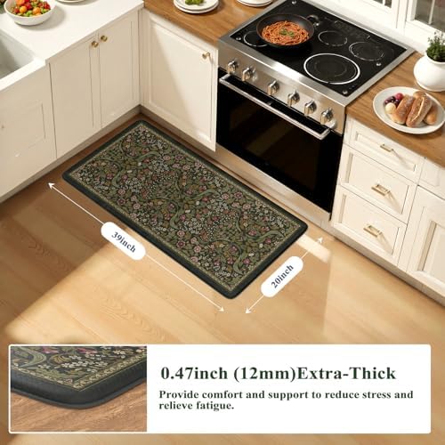 Collive Cushioned Anti Fatigue Kitchen Sink Mats, Olive Green 20"x39" - Image 2