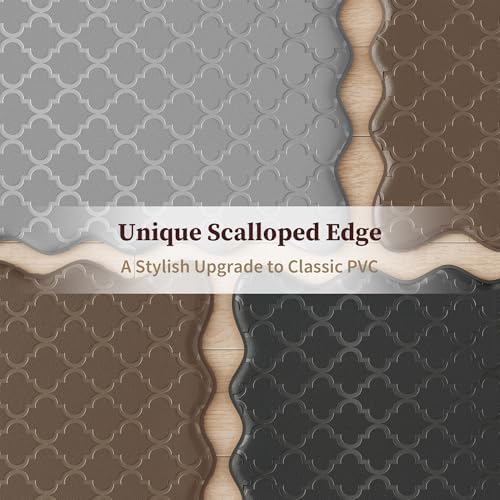 Arenarug Upgrade Scalloped Kitchen Mats for Floor 2PC, Blue Kitchen Rugs - Image 2