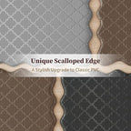 Arenarug Upgrade Scalloped Kitchen Mats for Floor 2PC, Brown Kitchen Rugs - Image 2
