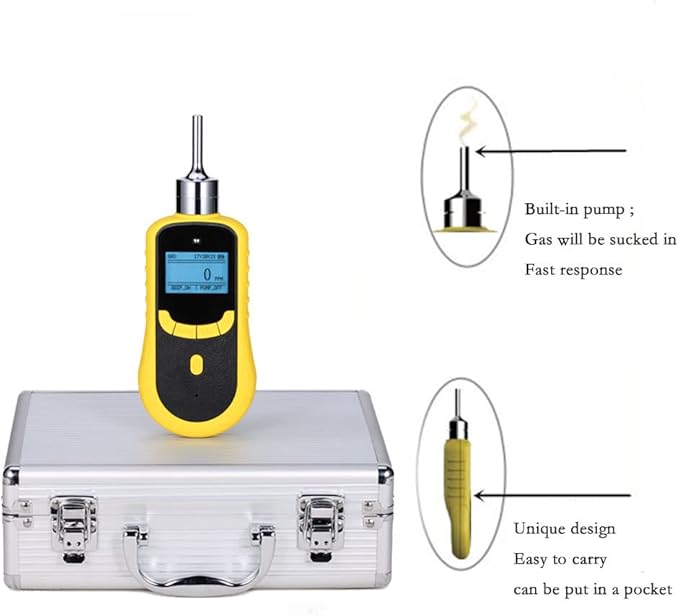 ATO Portable Hydrogen Gas Leak Detector 0 to 500 ppm, H2 Gas Monitor with Sound and Light Alarm