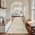 Madane Hallway Runner Rug 2'6''x12' Kitchen Runners Vintage, Beige/Blue by Madane