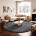 Ophanie Round Rug 6Ft Grey Circle Area Rugs,Fluffy Fuzzy Large Bedroom Carpet 6 Foot,Plush Shag Solid Indoor Floor Gray Living Room Circular Decor for Kids Teen Boys Baby,with Over 99 pcs Pile fibers by Ophanie