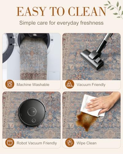 OLANLY 5x7 Washable Area Rug, Soft Non Slip Carpet for Bedroom Living Room - Image 6