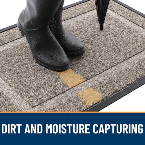 OLANLY Front Door Mat Outside 47x17, All-Season Heavy-Duty Rubber Doormat - Image 4