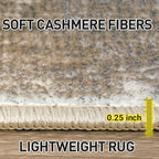 9x12 Area Rugs for Living Room: Washable Abstract Brown White Carpet - Image 7