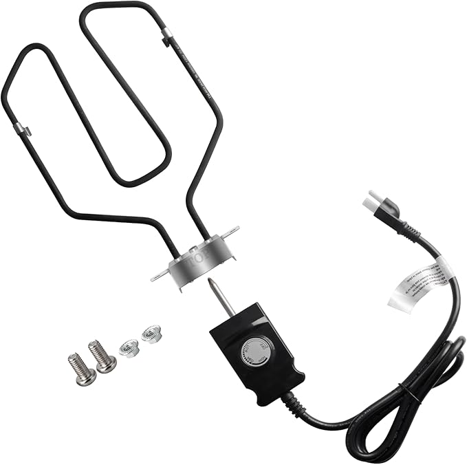 Upgrade Universal 1650W 15A Electric Smoker Heating Element Kits with Adjustable Thermostat Controller Compatible with Masterbuilt, Smoke Hollow,Char Broil,Dyna-Glo,Cuisinart and Most Electric Smokers