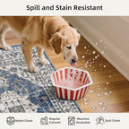 Washable 4-Piece Kitchen Floor Mats: Farmhouse Non-Slip Kitchen Sink Rug Easy Clean Water-Resistant Runners for Hallway Bathroom Soft Decorative Carpet for Pet Feeding Area(2x3+2x4+2x5+2x6,Blue) - Image 3