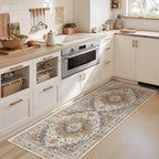Madane Washable Runner Rug 2x6 Runners for Hallways Non Slip, Turmeric/Grey - Image 3