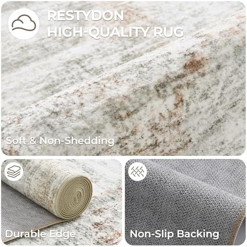 2x3 Rug Non Slip, Small Washable Entryway Rug,Grey - Image 7
