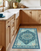 Amada Vintage Washable Area Rug,2'x3',Teal Blue - Image 2
