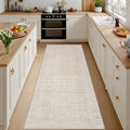 2x8 Hallway Washable Runner Rug: Kitchen Carpet Natural Beige by Luxturiy