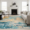 Area Rug Living Room: 6x6 Modern Washable Soft Carpet Rosy Haze by FXRHLP