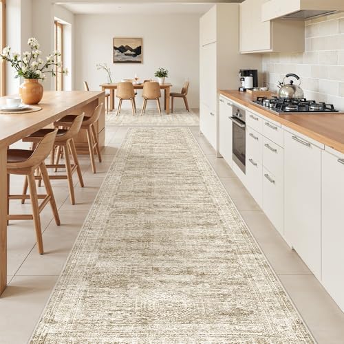 2'6 x 14' Runner Rug Non Slip,Washable Kitchen Rugs,Brown - Image 4
