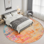 Round Area Rug Living Room: 8 ft Modern Washable Indoor Carpet - Image 3