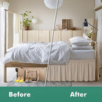 Wrap Around Queen Size Bed Skirt Split Corner 15" Drop-Elastic Dust Ruffle - Image 4