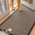 GORILLA GRIP WeatherMAX Door Mat, Indoor Outdoor, 60x24, Beige Quatrefoil by GorillaGrip
