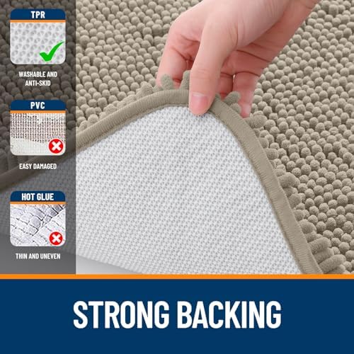 OLANLY Bathroom Runner Rugs 40x24, Extra Soft Absorbent Chenille Bath Rugs - Image 6