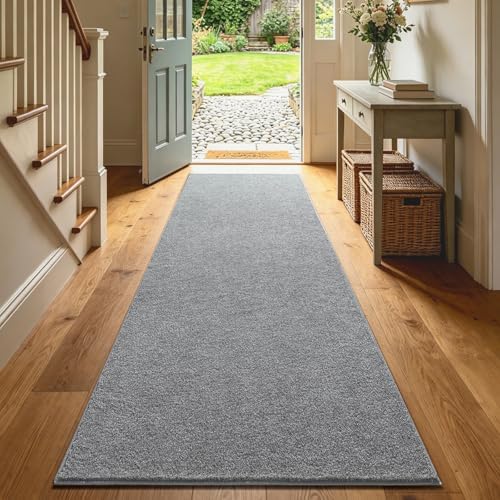 2x6 Grey Runner Rug Washable Non-Slip Soft for Kitchen Hallway Bathroom - Image 2