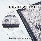 Washable 3x4 Entryway Area Rugs: Ultra Soft Low Pile Carpet for Kitchen Nursery Indoor Light-Weight Doormat Anti-Slip Thin Entry Rug for Living Room Bedroom Small Vintage Floor Mat(3x4,Black) - Image 6