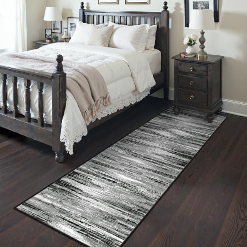 2x8 Runner Rug Non Slip,Washable Hallway Runner Rug,Black - Image 4
