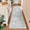 Runner Rug 2x8 Washable Hallway: Non Slip Kitchen Runners with Rubber Backing Vintage Farmhouse Neutral Boho Cream Soft Carpet for Bathroom Bedroom Entryway, Grey/Ivory by BYYVOORugsforYourHome