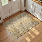 Entrance Rugs Indoor 2x3 Beige Entry Rug Washable Abstract Small Area Rug Non-Slip Low Pile Light Tan Throw Rugs for Entryway, Kitchen Floor, Front Door Indoor Door Mat, Bedroom Bedside by OmpaaHomeDecor