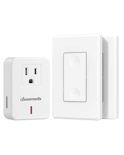 DEWENWILS Wireless Remote Wall Switch and Outlet, Plug in Remote Control Outlet Light Switch for Lamp, Fans, No Wiring, Expandable, 100ft RF Range, ETL Listed (2 Switches and 1 Receiver)