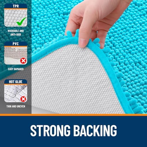 OLANLY Bathroom Runner Rugs 40x24, Extra Soft Absorbent Chenille Bath Rugs - Image 6