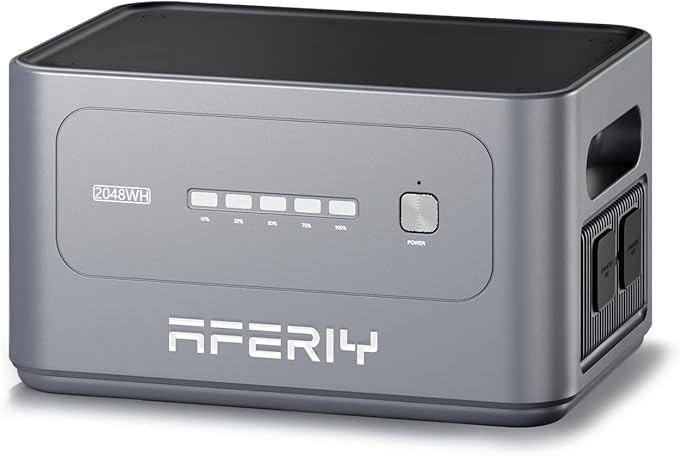 AFERIY Extra Battery 2048Wh,Compatible with P280 Power Station 120V 2800W 2026 Upgraded Version of P210,UPS Solar Generator for Home Use,Power Outages,Camping,and RVs